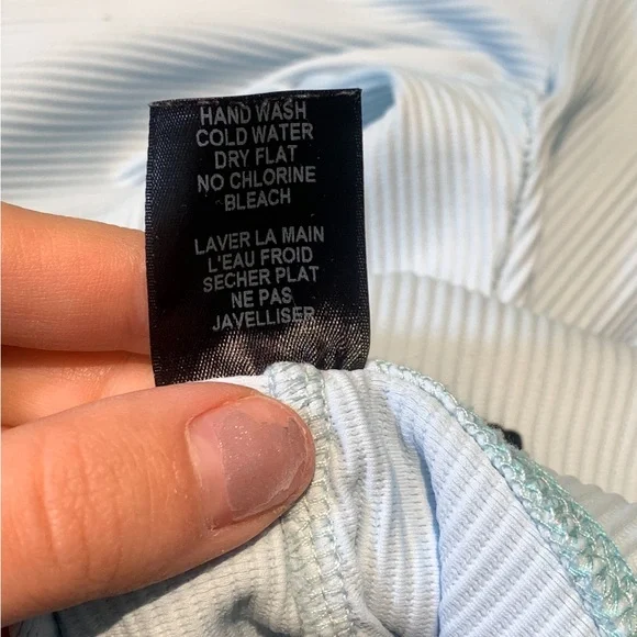 Beach Riot Blue Ribbed Fold Over Leggings - Picture 7 of 8